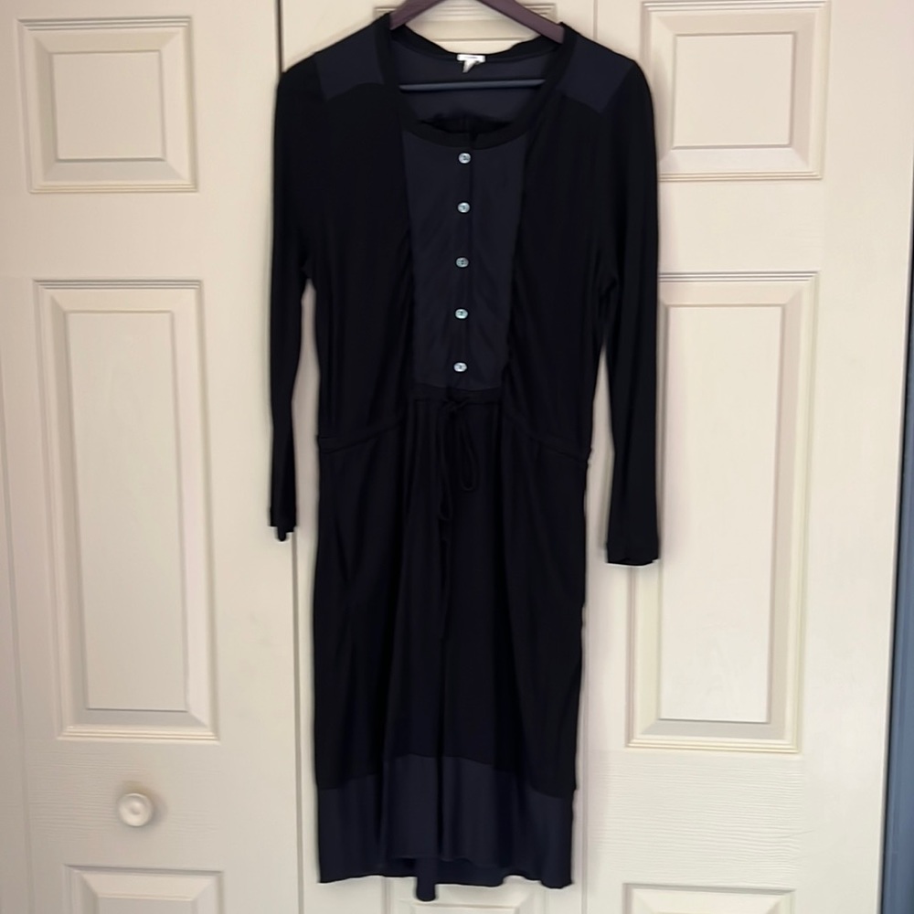 J. Crew Black Tuxedo Jersey Dress Size S Small